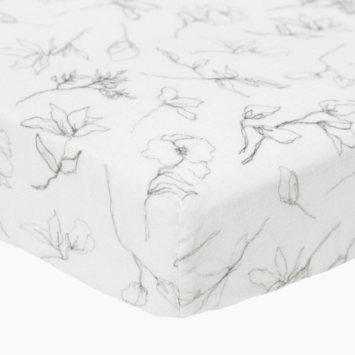 Little Unicorn Cotton Muslin Crib Sheet - Pencil Floral, Large
