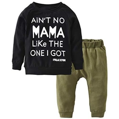 Eghunooy Toddler Baby Boy Letters Printed Tops Pants Leggings Outfits Clothes Set