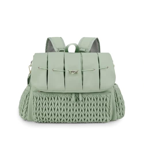 SONARIN Convertible Diaper Bag Backpack Waterproof Nappy Changing Bag Travel Mummy Bag with Changing Pad & Shoulder Strap(Green)