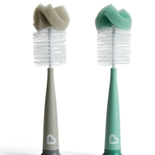 Munchkin Sponge Bottle Brush Gray/Sage 2 Pack