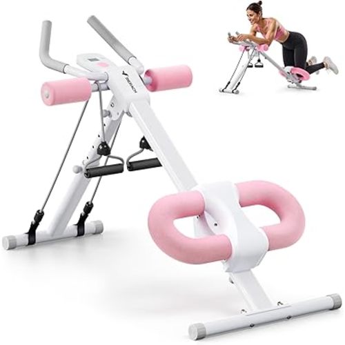MERACH Ab Machine, Ab Workout Equipment, Adjustable Ab Trainer Machine for Abs Workout at Home Gym, Foldable, Knee Protection, Abdominal Trainer for Stomach Workout