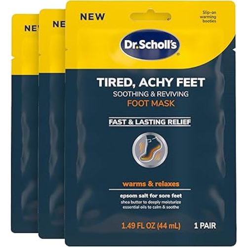 Dr. Scholl's® Tired, Achy Feet Soothing & Reviving Foot Mask, 3 Pair, Warming Booties
