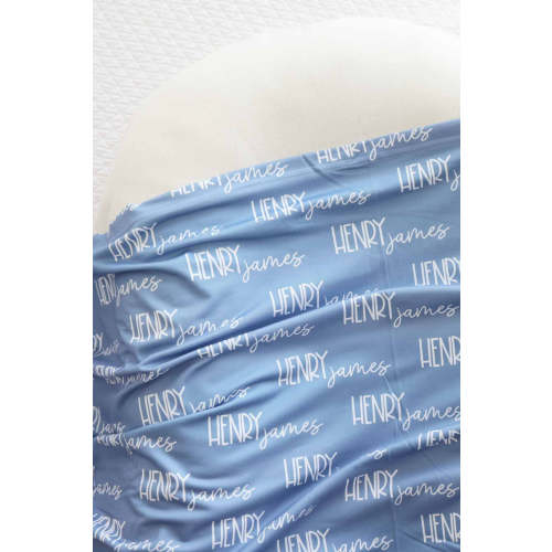 Personalized Baby Name Swaddle Blanket Font Duo | Best Selling Blues