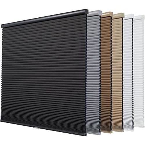 Persilux Custom Blackout Cellular Window Shades Cordless Blinds Honeycomb Blinds for Windows (White 23"W x48"H) Window Shades for Home, Room Darkening Cellular Door Blinds for Kitchen Easy to Install