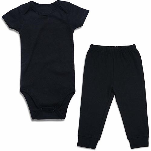 2-Piece Unisex Baby Bodysuit and Pants Outfits Set for Newborn Boys Girls 0-24 Months