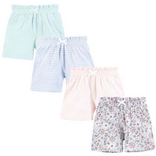 Hudson Baby Infant Girls Shorts Bottoms 4-Pack, So Pretty Flower