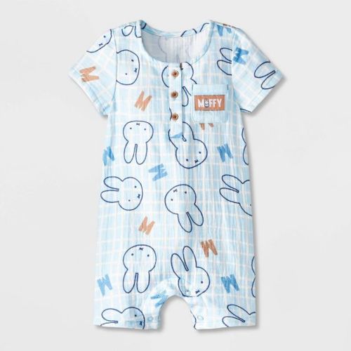 Baby Boys' Miffy Printed Romper - Blue 3-6M