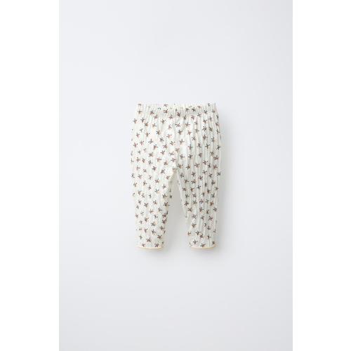 FLORAL TEXTURED LEGGINGS - Ecru | ZARA United States