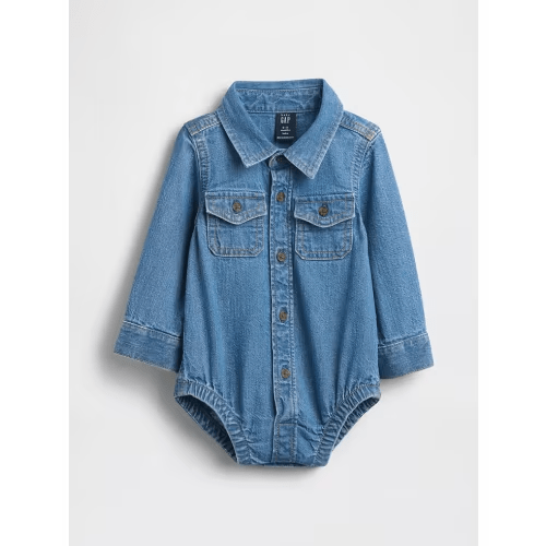 Baby Denim Button-Down Bodysuit
