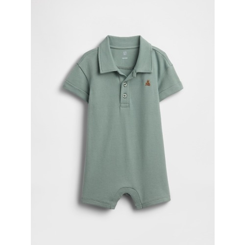 Baby Pique Polo Shorty One-Piece