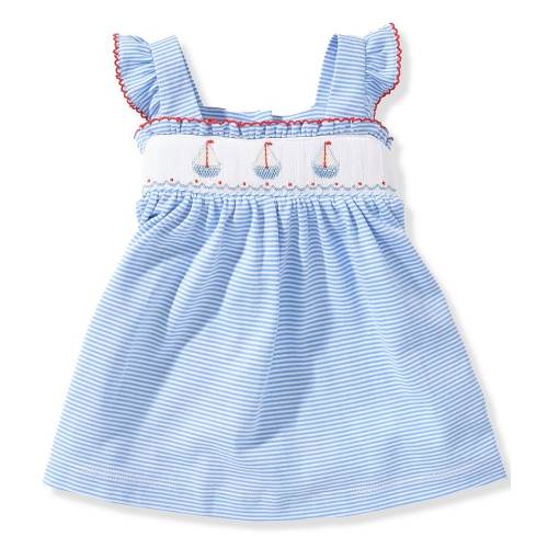 Edgehill Collection Baby Girls Sailboat Smocked Dress