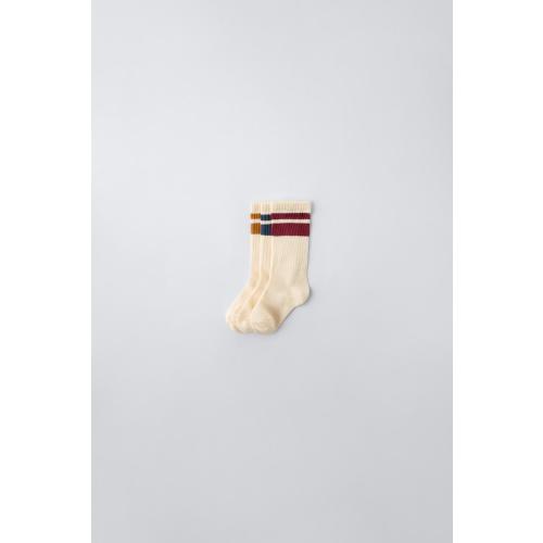 THREE-PACK OF STRIPED SOCKS - Beige | ZARA United States