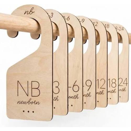 wooden baby age clothes divider
