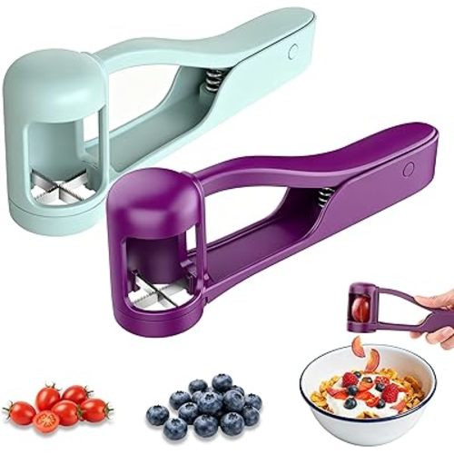Grape and Cherry Tomato Cutter, Fruit Slicer Handheld, One Second Fruit Slicer for Cherry Tomatoes, Ideal for Grapes, Cherry Tomatoes, Strawberries, Blueberries, And Small Fruits