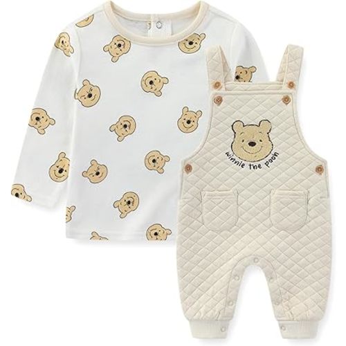 Disney Winnie the Pooh Baby Boys Long Sleeve Shirt and Overalls 2-Piece Set for Infant