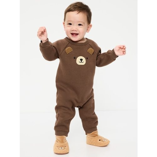 Printed Long-Sleeve Fleece One-Piece for Baby