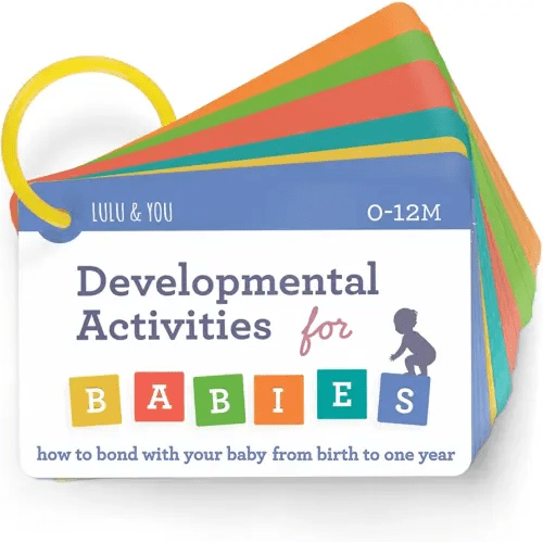 Lulu & You Baby Activity Cards - Playtime Ideas Focused on Baby Development and Stimulation - Newborn Activities from Birth to 1 Year – 0-12 Months Old Baby Must Haves - Baby Activity Book