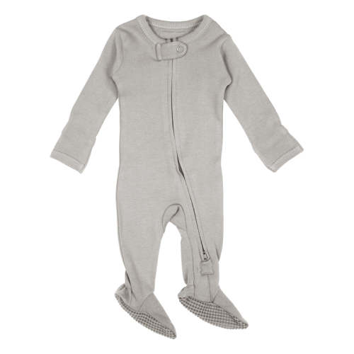 Light Gray | Organic Zipper Footie
