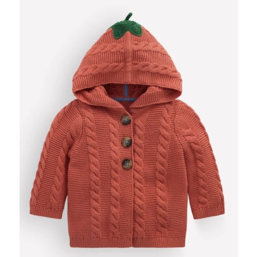 Novelty Cotton Knitted Jacket - Terracotta Clay Pumpkin | Boden USA