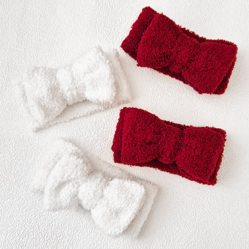 Teddy Chunky Oversized Bow RED 0-3M