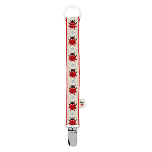 Ladybug pacifier clip | Red