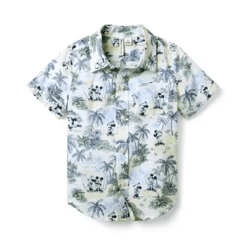 Boy White Surf Toile Disney Mickey Mouse Surf Toile Shirt by Janie and Jack
