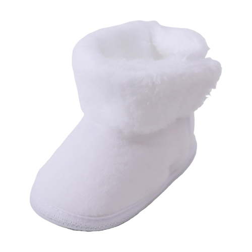 Gibobby Baby Booties Girls Boys Infant Slippers First Walkers Shoes Warm Socks Newborn Crib Shoes(White,3-6 Months)