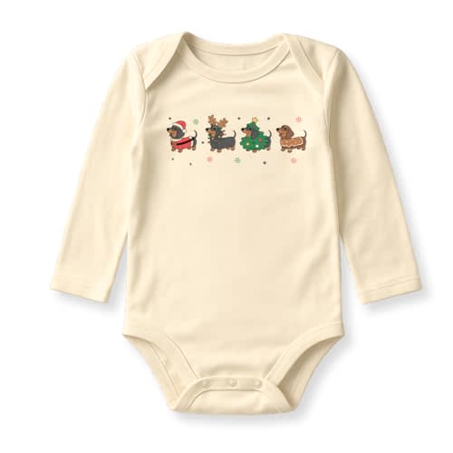 Christmas Dachshund Baby Bodysuit, Little Wiener Kids Tee