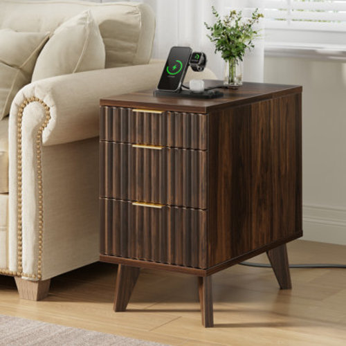 Mercer41 End Table with Drawers and Charging Station & Reviews | Wayfair