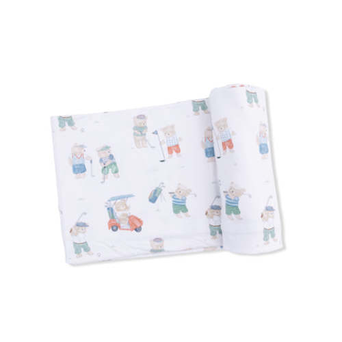 Golfing Teddy Bears - Swaddle Blanket