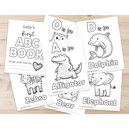 ABC Baby Shower Coloring Book, Digital Download, Educational Animal Alphabet Coloring Pages, Baby Shower Activity, Gift Idea, Printable