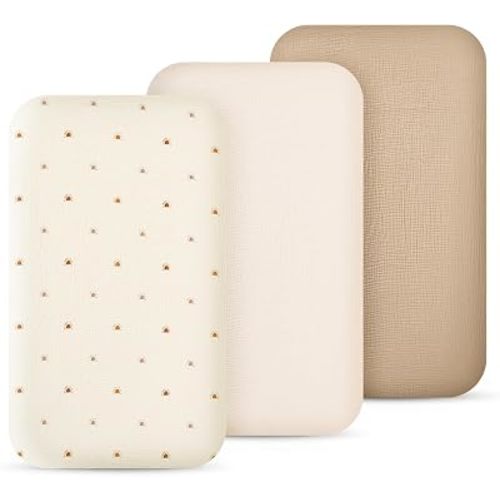 lulumoon Muslin Bassinet Sheets 3Pack: Fitted Sheets for Bedside Sleeper