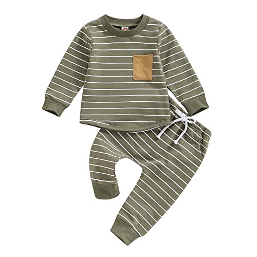 Toddler Baby Boy Clothes Fall Winter Outfit Patchwork Long Sleeve Sweatshirt Tops Stretch Pants Newborn Playwear Set