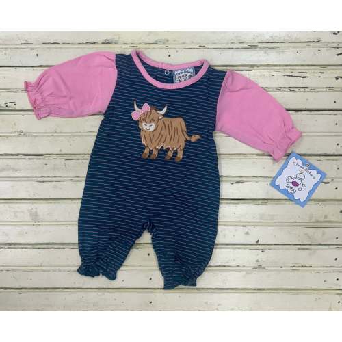 Three Sisters Highland Cow Girls Romper