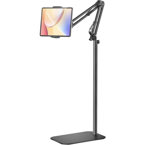 Tablet Floor Stand, 360-Degree Rotatable Metal Tablet Holder Stand, Adjustable Height and Angle iPad Stand,Universal Tablet Holder for iPad/Phone/Kindle/Tabs/E-Readers and all 4.7~12.9” Screen Devices