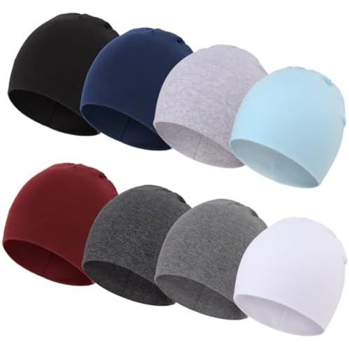 DRESHOW BQUBO 8 Pack Unisex Baby Beanie Hat Infant Toddler Kid Hats Baby Soft Cute Knit Cap Nursery Beanie