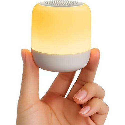 Babelio Pocket Glow White Noise Sound Machine - Upgraded 9 Color Night Lights, 20 Non-Looping Sounds, Timer & Memory Function, Portable for Adults & Babies, White