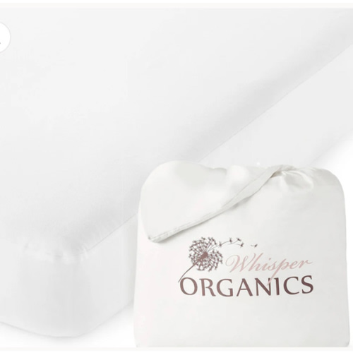 Organic Waterproof Mattress Protector – 100% GOTS Certified Cotton, Hypoallergenic, Non-Toxic, Dust Mite & Allergen Protection, Quiet & Breathable, Machine Washable – Whisper Organics