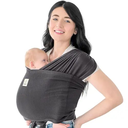 KeaBabies Baby Wrap Carrier Ring Sling - Easy to Wear, Adjustable D-Lite Baby Carrier Newborn to Toddler, Infant Carrying Shirt, Hands Free Bonding, Breathable Fabric Wearing Wrap (Mystic Gray)