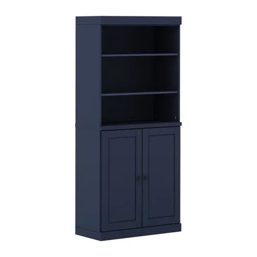 Victorya Palace Imports 100% Solid Wood 6-Shelf Bookcase, Raised Panel Doors, Adjustable Shelves, 32" Wide, 71.5" Tall