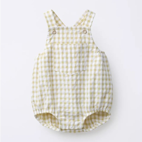 GINGHAM ROMPER - Light green | ZARA United States