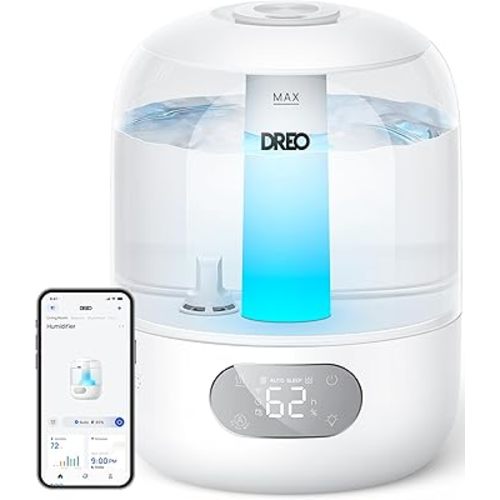 DREO Humidifiers for Bedroom, Cool Mist Ultrasonic Humidifier with 26dB Quiet & RGB Lighting, Top Fill 3L Tank, Easy Clean, 30 Hr Runtime for Home, Baby, Plant, Nursery, Work with Google/Alexa
