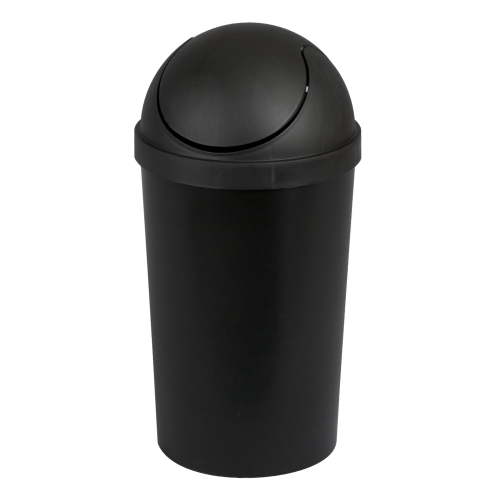 Sterilite Small Bathroom Trash Can, 3 Gallon, Plastic Bin, Black