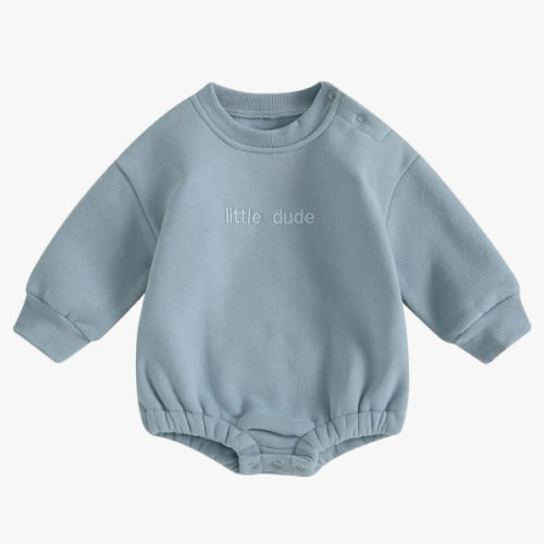 VISGOGO Newborn Infant Baby Boy Girls Oversized Romper Little Dude Sweater Onesie Coming Home Outfit Neutral Clothes