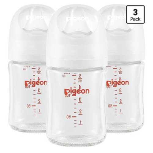 Amazon.com: Pigeon Glass Baby Bottles Wide Neck, 5.4 Oz, Pack of 3 | Nurture & Nest, Borosilicate Glass, Anti-Colic Bottle, Natural Feel, Easy to Clean, Includes 3pcs Stage 1 Nipples (0M+)