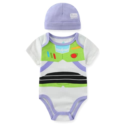 Disney Toy Story Baby Boys Bodysuit with Hat Cap 2 Pc Set Newborn Infant