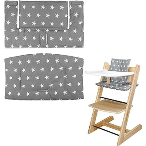 for Stokke High Chair Cushion, Soft and Comfortable for Tripp Trapp High Chair Cushion, for Tripp Trapp Cushion Set Makes It Safer and More Comfortable for Baby to Sit On (Grey Star Pattern)