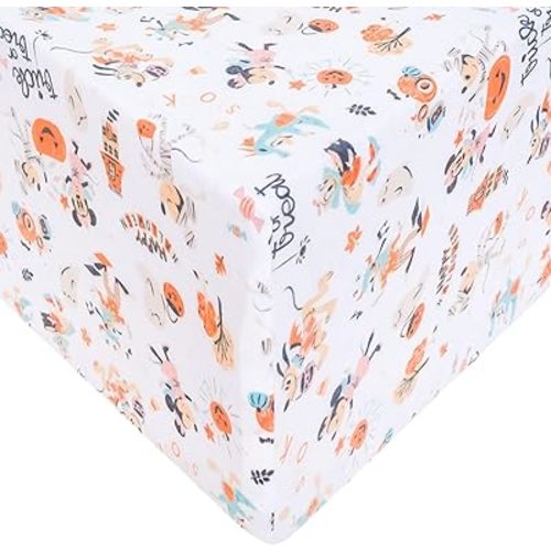 Copper Pearl Premium Fitted Knit Crib Sheet/Toddler Sheet 'Mickey Mouse's Boo Bash'