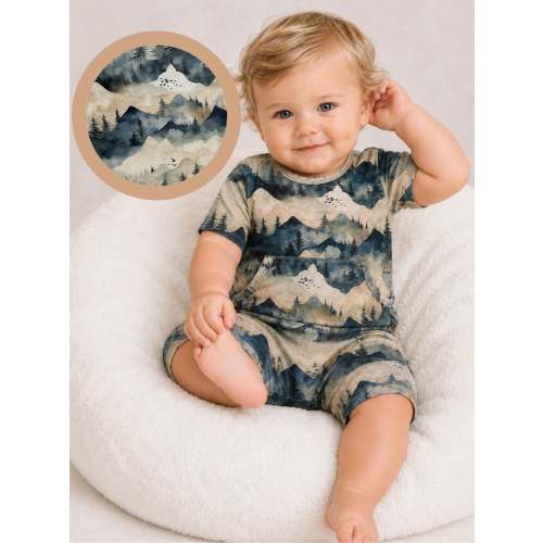 Front Opening Ready Set Romper® Shortie in PAINTED PEAKS