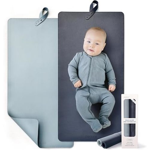 Thickened Baby Changing Pad 2 Pack, Portable Travel Mat with Roll-up Design